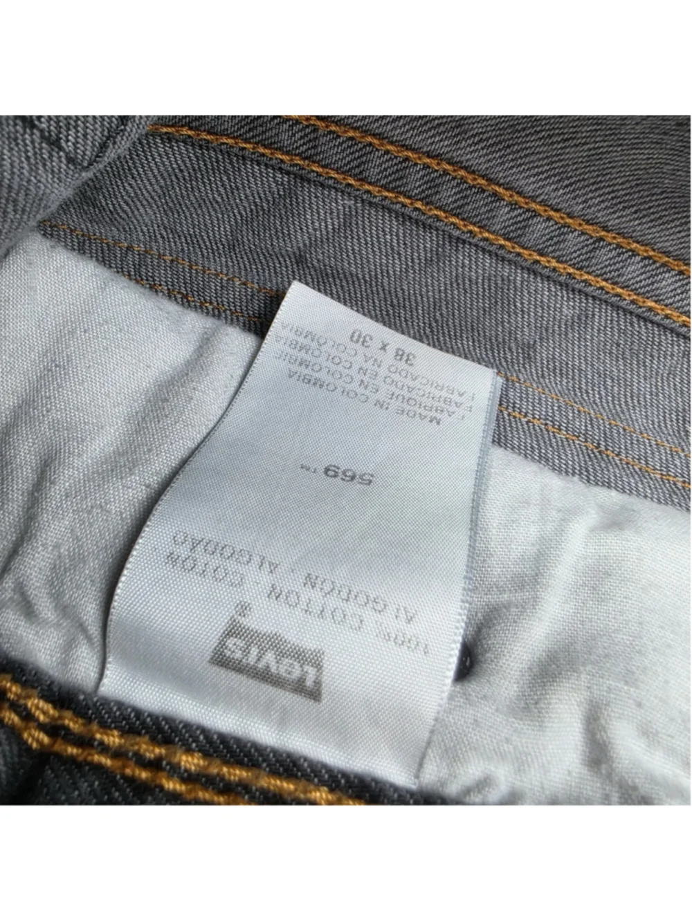 Levi’s 569 Loose Straight Black Jeans Men’s 38x30 Flap Pocket Denim Y2K